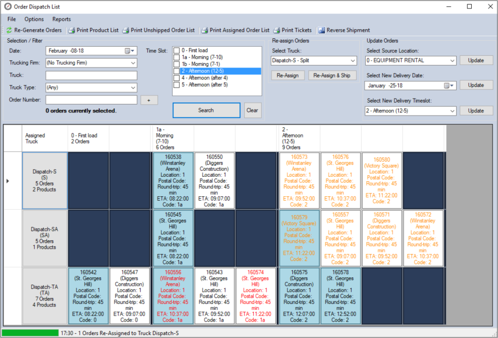 Order Management Scheduling 